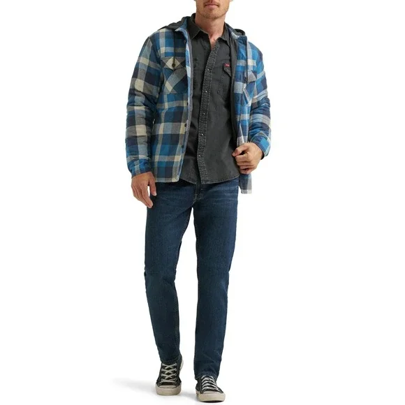 Wrangler Heavyweight Hooded Shirt Jacket Size S small NWT Work Casual Sport - Picture 3 of 5